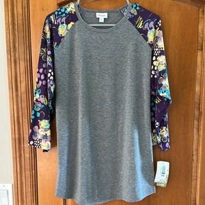 LuLaRoe Disney Gray and Purple Minnie Mouse Raglan 3/4 Sleeve Randy Tee 2XL